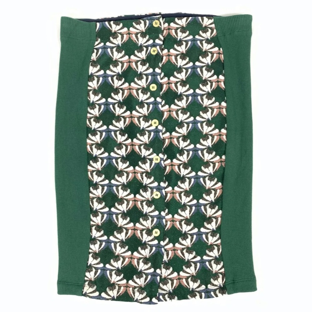 ANTHROPOLOGIE DOLAN EMBROIDERED DEVLIN FLORAL PENCIL SKIRT